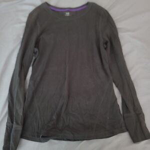 Elegant Charcoal Long Sleeve Top